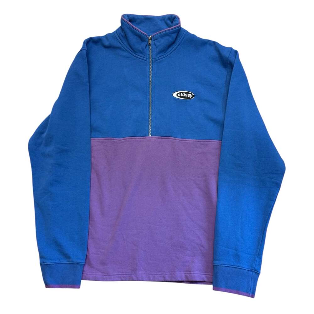 Stüssy Two Tone Quarter Zip Pullover Sweatshirt